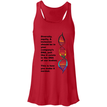 Load image into Gallery viewer, Diversity DNA Flowy Racerback Tank- Feminine - Choose White or Red