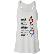 Load image into Gallery viewer, Diversity DNA Flowy Racerback Tank- Feminine - Choose White or Red