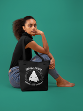 Load image into Gallery viewer, Inhale Peace Exhale the BS Large organic tote bag