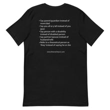 Load image into Gallery viewer, Inclusive Language Short-Sleeve Gender Neutral T-Shirt - Choose a Color