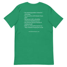 Load image into Gallery viewer, Inclusive Language Short-Sleeve Gender Neutral T-Shirt - Choose a Color