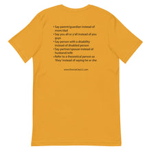 Load image into Gallery viewer, Inclusive Language Short-Sleeve Gender Neutral T-Shirt - Pick a color