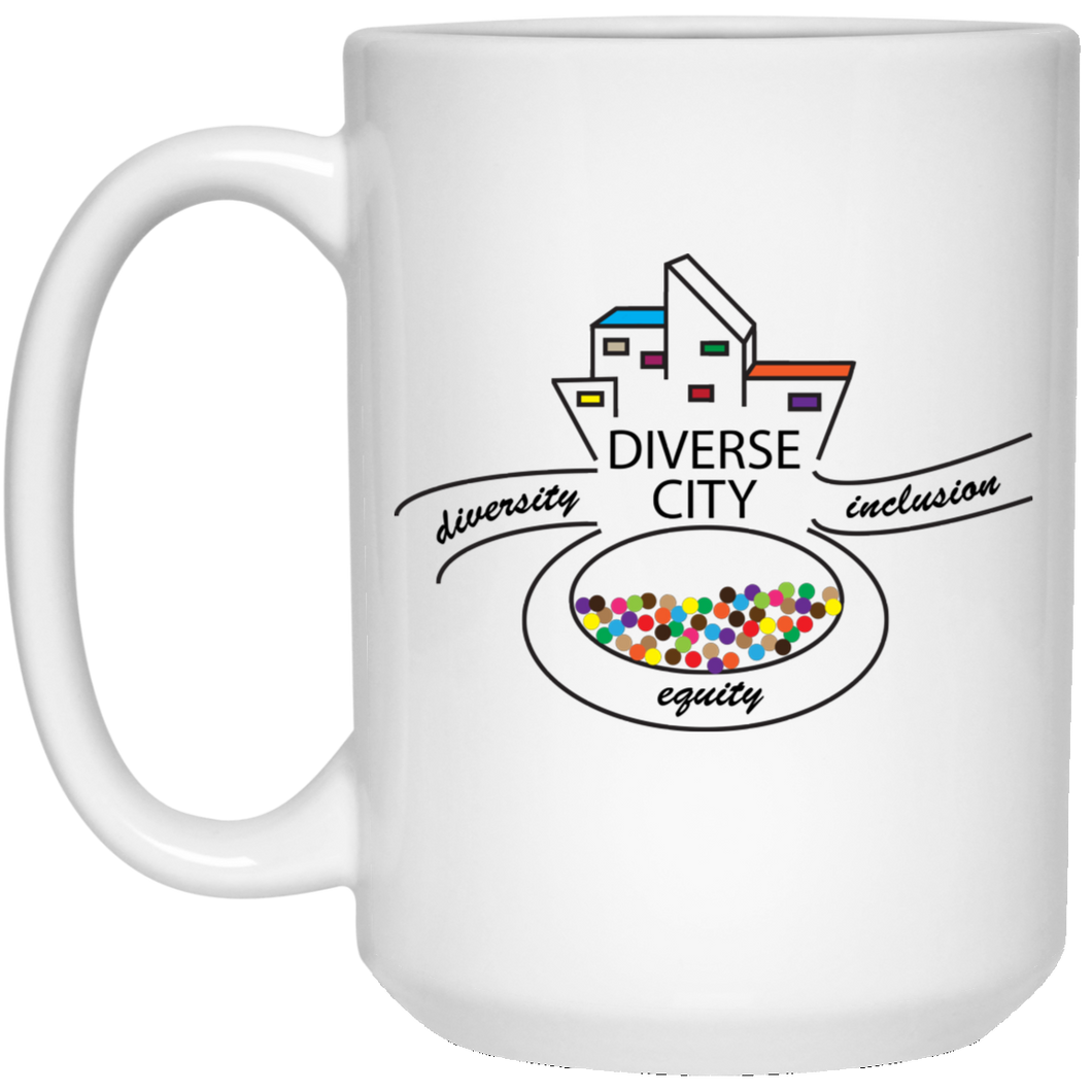 Diverse City 15 oz. White Mug