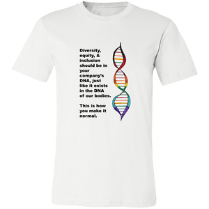 Diversity DNA Gender Neutral Jersey Short-Sleeve T-Shirt - Choose White, Teal, or Green