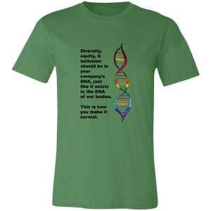 Diversity DNA Gender Neutral Jersey Short-Sleeve T-Shirt - Choose White, Teal, or Green