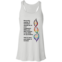 Load image into Gallery viewer, Diversity DNA Flowy Racerback Tank- Feminine - Choose White or Red
