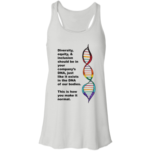 Diversity DNA Flowy Racerback Tank- Feminine - Choose White or Red
