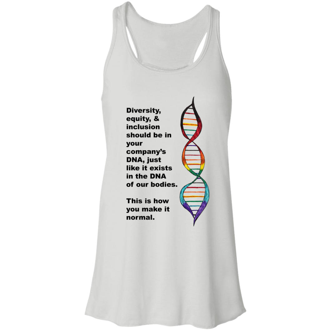 Diversity DNA Flowy Racerback Tank- Feminine - Choose White or Red