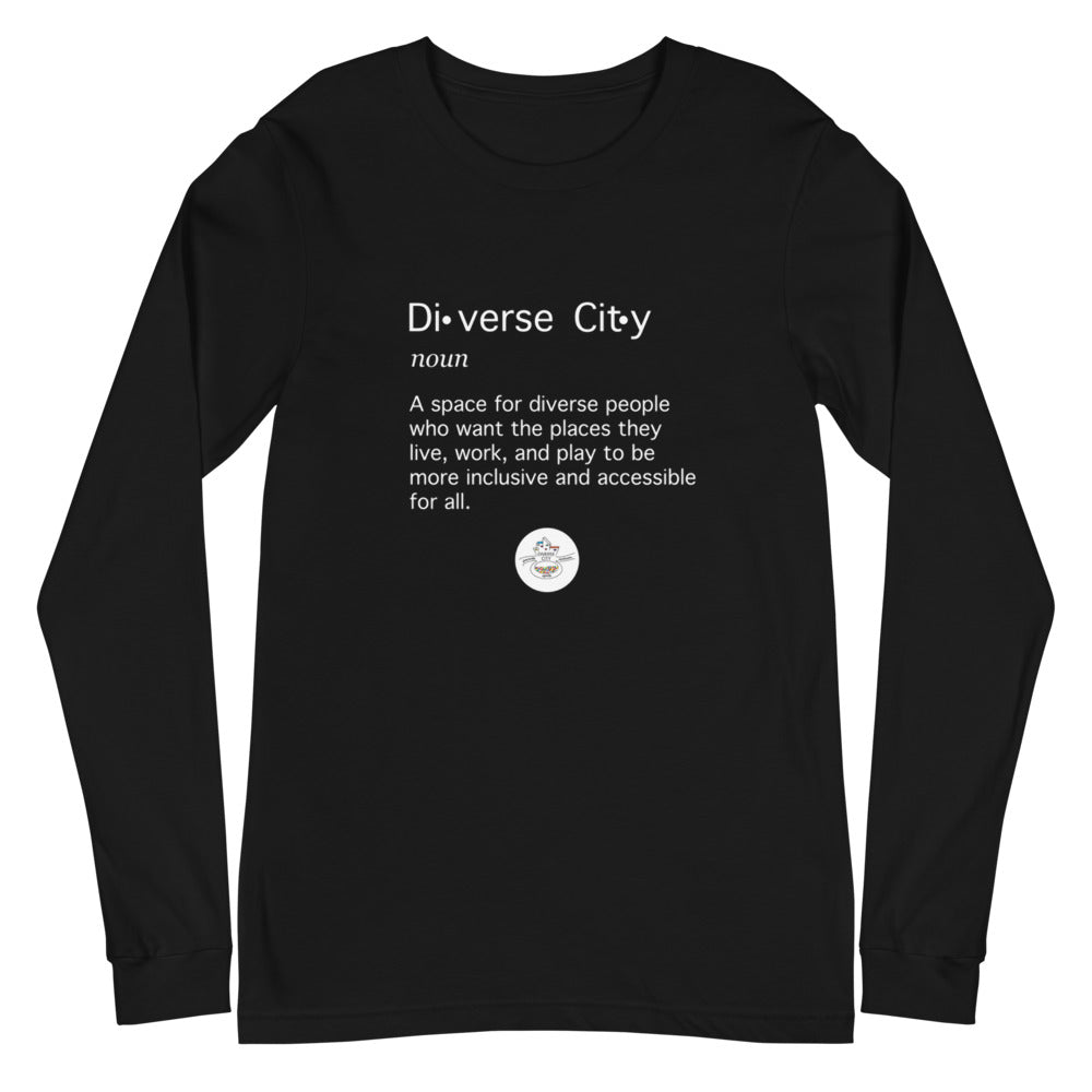 Diverse City Definition Long Sleeve Tee/Gender Neutral (Choose Black or Red)