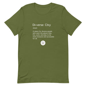 Diverse City Definition Short-Sleeve Gender Neutral T-Shirt (Choose Olive Green or Black)