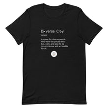 Load image into Gallery viewer, Diverse City Definition Short-Sleeve Gender Neutral T-Shirt (Choose Olive Green or Black)
