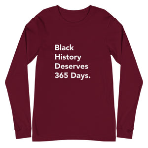 Black History 365 Gender Neutral Long Sleeve Tee