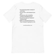 Load image into Gallery viewer, Inclusive Language Short-Sleeve Gender Neutral T-Shirt - Pick a color
